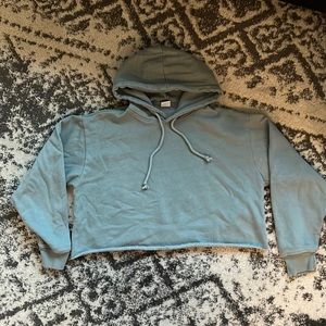 Women’s cropped hoodie - dusty teal color